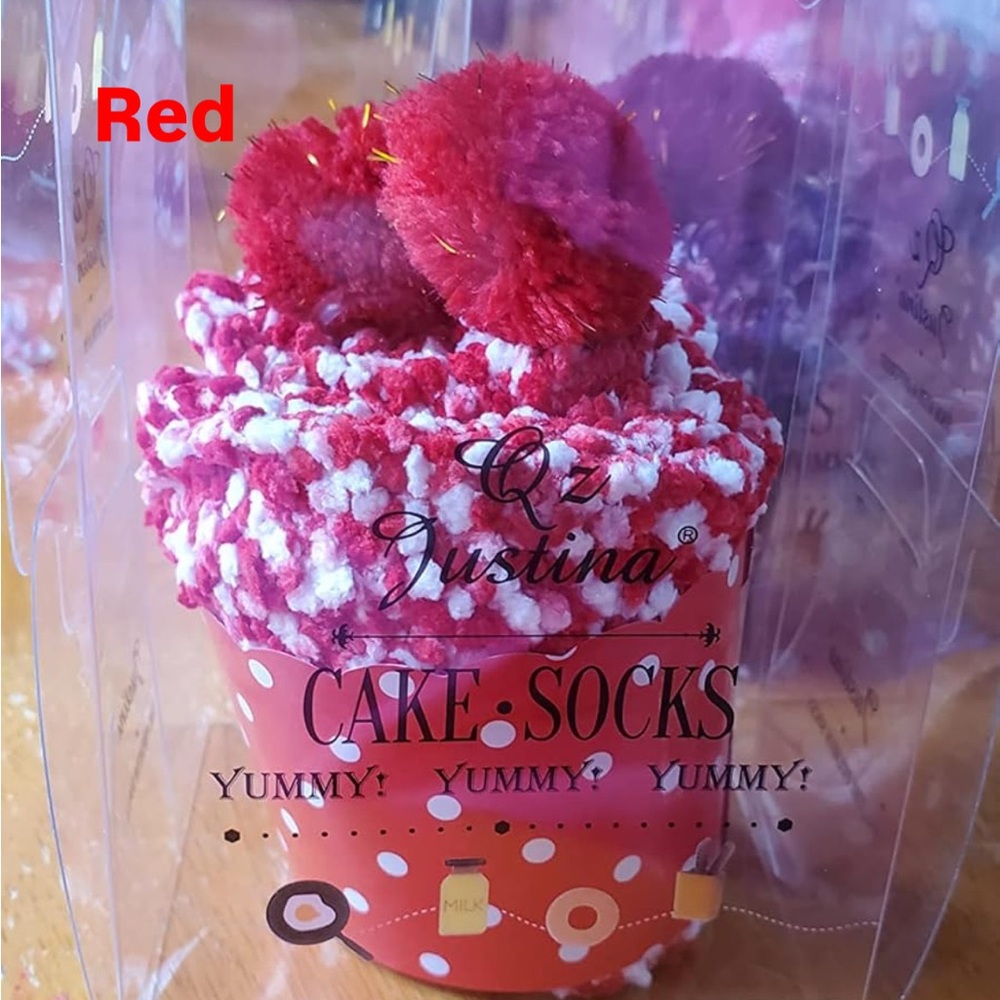 1 Valentines Cozy cupcake Pom-Pom Socks NIB - Picture 7 of 8